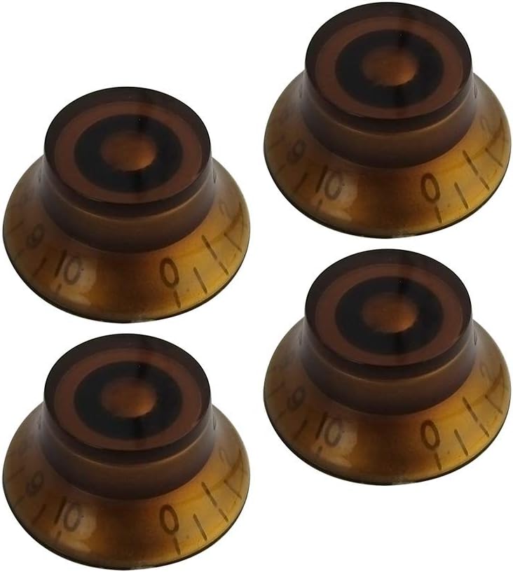 FLEOR 4pcs LP Guitar Knobs Amber Top Hat Style Speed Control Knobs Compatible with LP Style Electric Guitar - Image 2